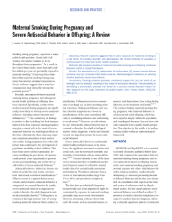 Maternal Smoking During Pregnancy and Severe Antisocial
