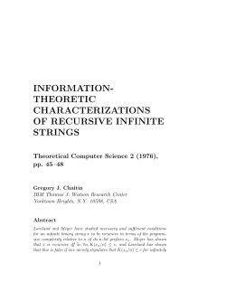 Information-theoretic characterizations of recursive infinite strings