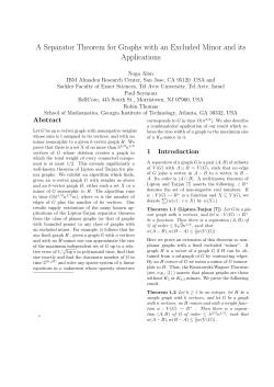 A Separator Theorem for Graphs with an Excluded Minor and its