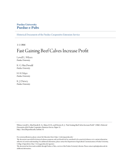 Fast Gaining Beef Calves Increase Profit - Purdue e-Pubs