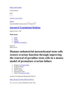 Human endometrial mesenchymal stem cells restore ovarian