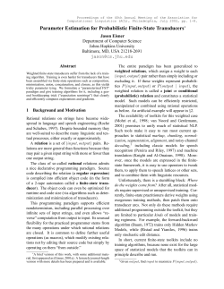 Parameter Estimation for Probabilistic Finite