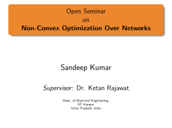 Open Seminar on Non-Convex Optimization Over