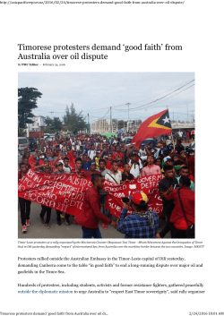 Timorese protesters demand `good faith` from Australia over oil dispute