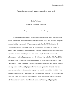 The mapping principle, and a research framework for virtual worlds
