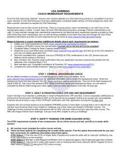 USA SWIMMING COACH MEMBERSHIP REQUIREMENTS From