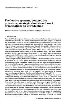 Productive systems, competitive pressures, strategic choices and