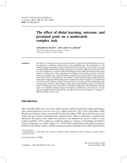 The effect of distal learning, outcome, and proximal goals on a
