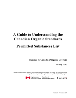 A Guide to Understanding the Canadian Organic Standards