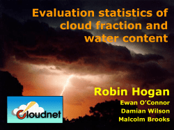 Evaluation statistics of cloud fraction and water content