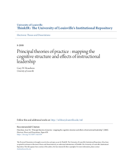 Principal theories of practice : mapping the cognitive structure and