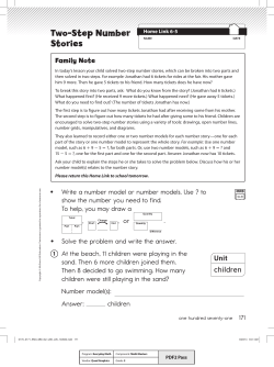 Two-Step Number Stories