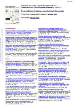 This article is published as part of a themed issue of Photochemical