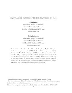 EQUIVALENCE CLASSES OF LINEAR MAPPINGS ON B(M)