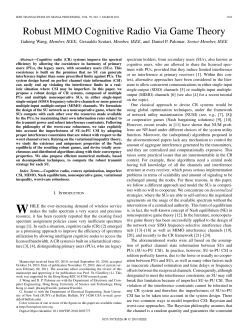 Robust MIMO Cognitive Radio Via Game Theory