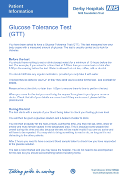 Glucose Tolerance Test - Derby Teaching Hospitals NHS