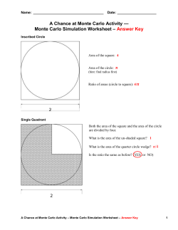Monte Carlo Simulation Worksheet Answer Key