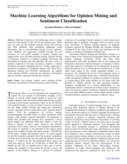 Machine Learning Algorithms for Opinion Mining