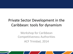 Private Sector Development in the Caribbean: tools for dynamism