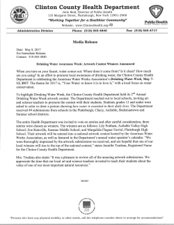 Drinking Water Awareness Contest Winners