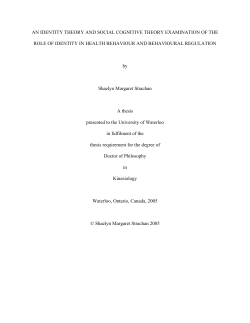 AN IDENTITY THEORY AND SOCIAL COGNITIVE THEORY