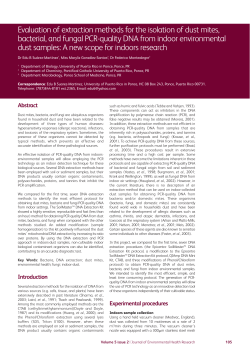 Evaluation of extraction methods for the isolation of dust mites