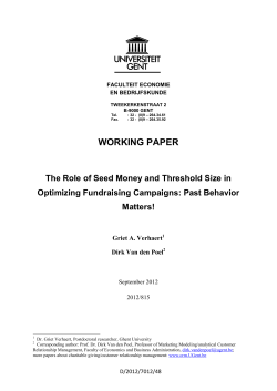the role of seed money and threshold size in