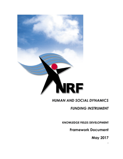 Human and Social Dynamics Framework Document.