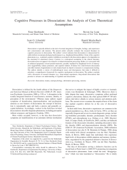 Cognitive Processes in Dissociation
