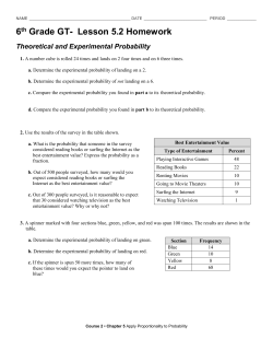 Theoretical and Experimental Probability