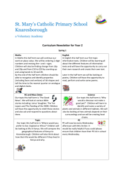 Newsletter - St Mary`s Catholic Primary School, Knaresborough
