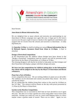 Dear Parents Amersham in Bloom Information Day We are delighted