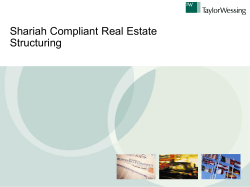 H.Yunis, Shariah Compliant Real Estate Structuring