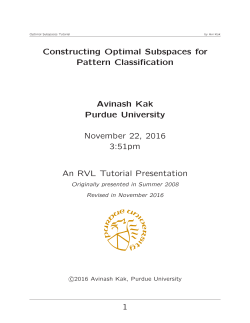 Constructing Optimal Subspaces for Pattern Classification