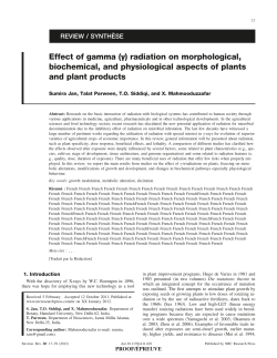 Effect of gamma (&gamma;) radiation on morphological, biochemical, and