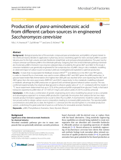 Production of para-aminobenzoic acid from different carbon