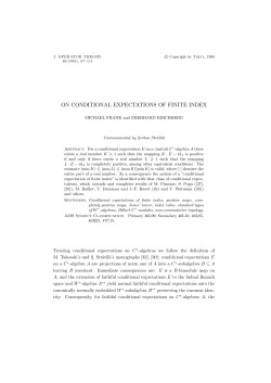 ON CONDITIONAL EXPECTATIONS OF FINITE INDEX