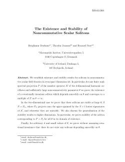 The Existence and Stability of Noncommutative Scalar