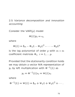 2.5 Variance decomposition and innovation accounting Consider