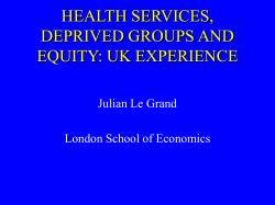 PM - Julian Le Grand - Health Services and Deprived Groups