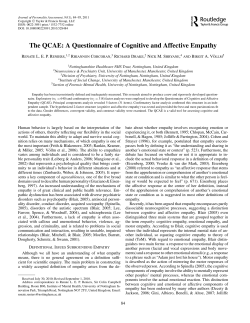 The QCAE: A Questionnaire of Cognitive and Affective Empathy