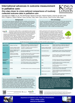 International advances in outcome measurement in palliative care
