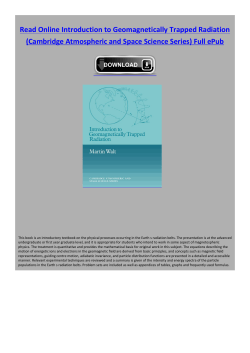 Read Online Introduction to Geomagnetically Trapped Radiation