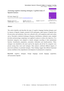 Assessing cognitive learning strategies: A global study of Spanish