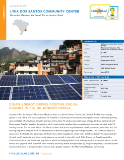 L&iacute;dIA dOS SANTOS COmmuNITy CENTEr CLEAN ENERGY
