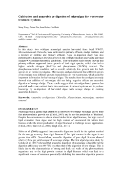 Anaerobic co-digestion of algae and WAS