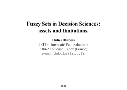 Fuzzy Sets in Decision Sciences: assets and limitations.