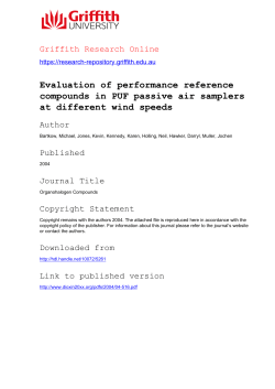 Evaluation of performance reference compounds in PUF passive air