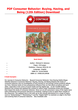PDF Consumer Behavior: Buying, Having, and Being