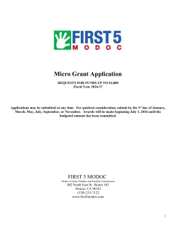 MODOC COUNTY CHILDREN AND FAMILIES